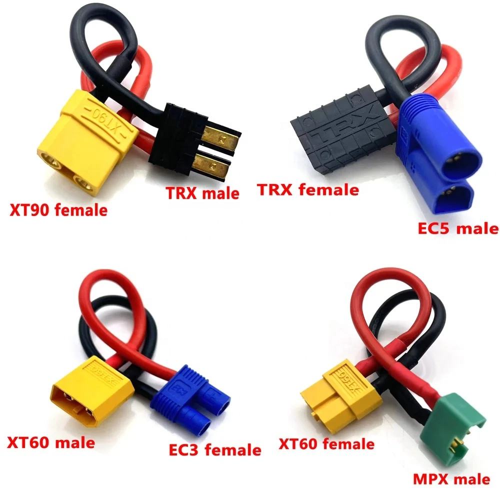 Amass XT60 XT30 XT90 T-Plug Power Lead with 100mm 12AWG Wire thumbnail