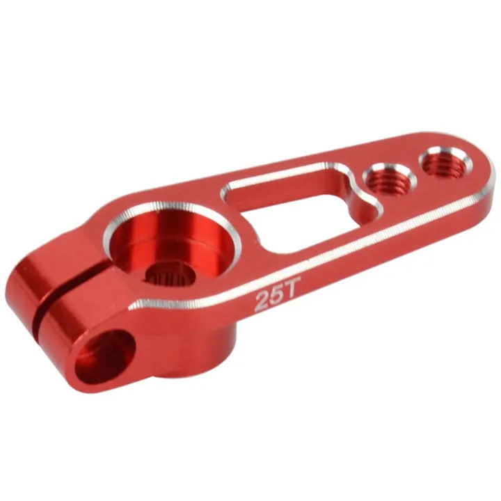 25T CNC Aluminum Servo Arm (31mm Length) - Black / Red Options thumbnail