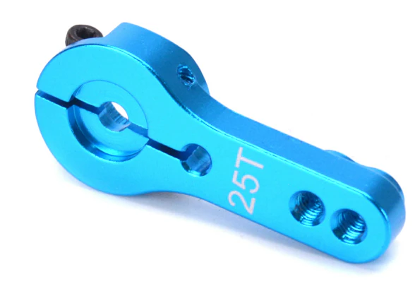 25T Blue/Red Aluminum Anodized Servo Horn 35MM Long thumbnail