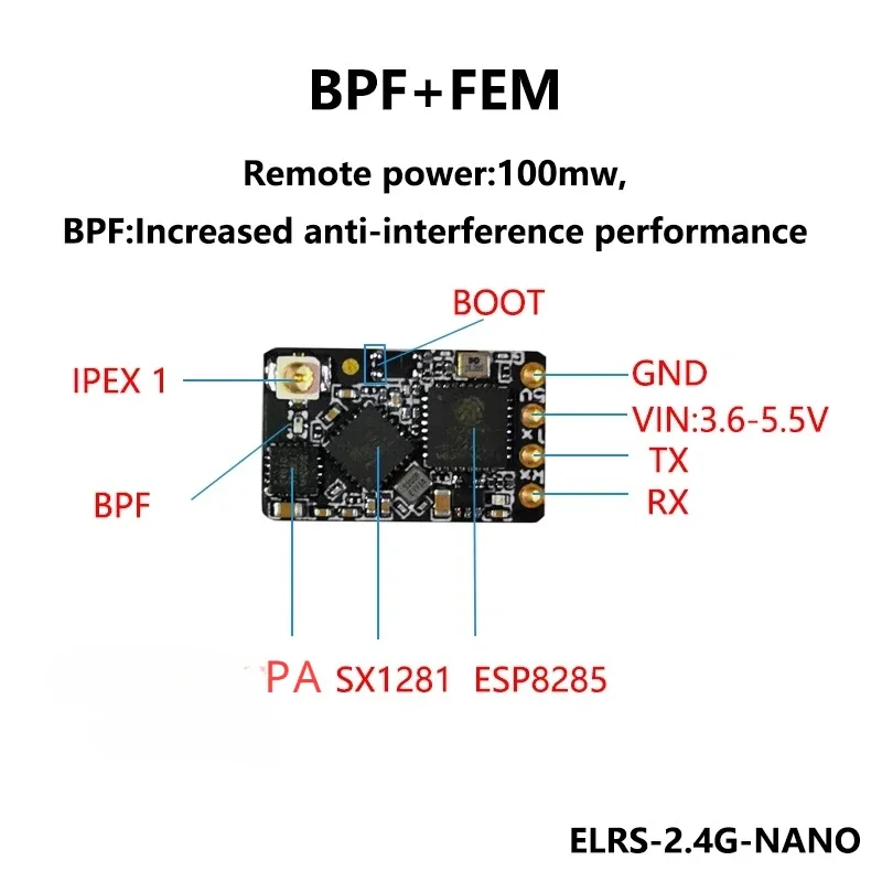 mechfpv BetaFPV ExpressLRS 2.4GHz Nano RX (Long Range) thumbnail