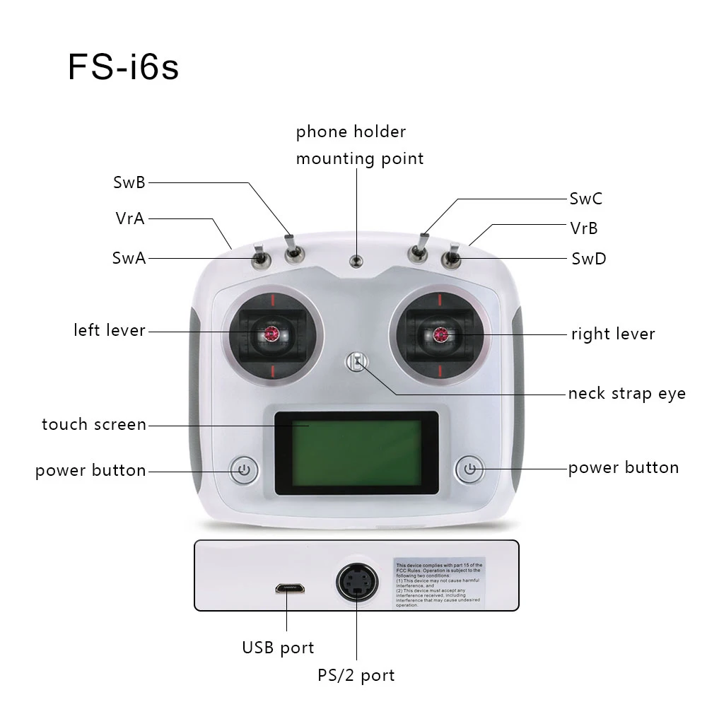 FlySky FS-I6S Remote Control Transmitter with FS-IA6B Receiver thumbnail