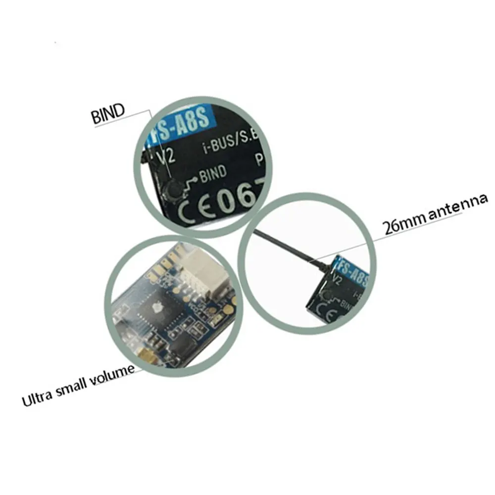 mechfpv FS-A8S V2 Mini Receiver for FS-i6/i6X (AFHDS 2A) thumbnail