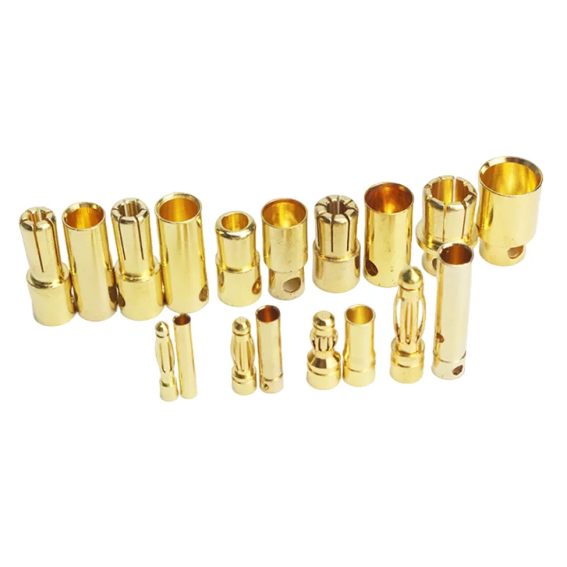 mechfpv Gold-Plated RC Banana Bullet Plugs (2mm to 8mm Range) thumbnail