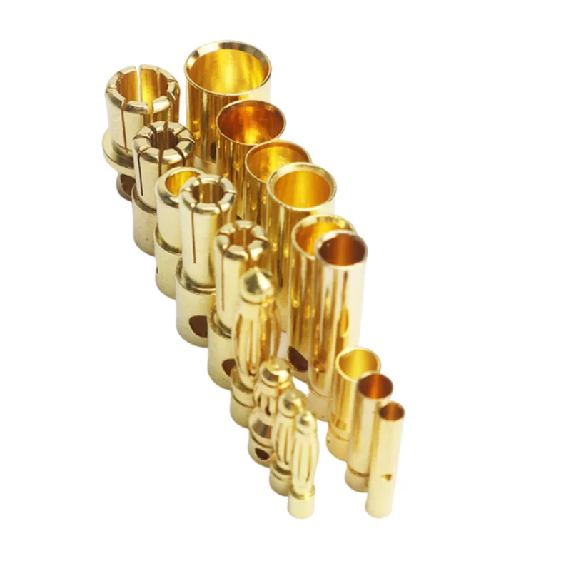 mechfpv Gold-Plated RC Banana Bullet Plugs (2mm to 8mm Range) thumbnail