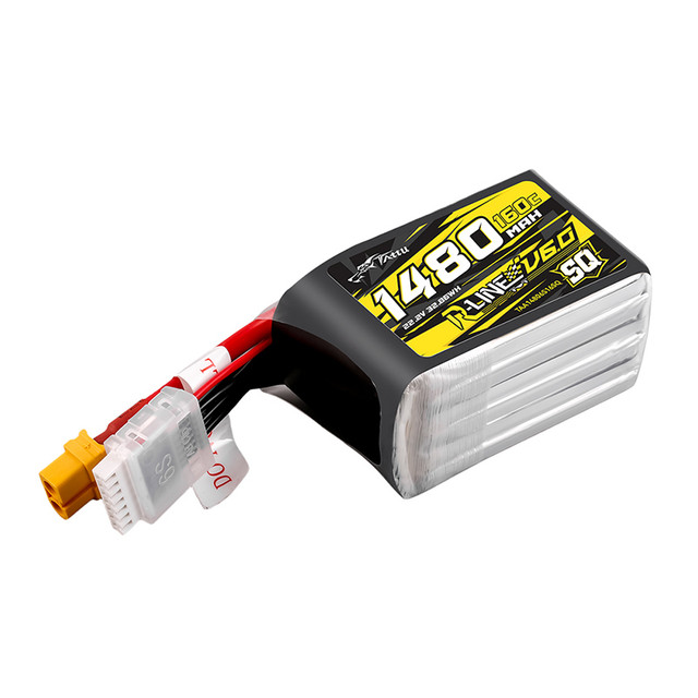 Tattu R-Line Version 6.0 1480mAh 160C 6S 22.2V SQ Lipo Battery Pack with XT60 Plug thumbnail