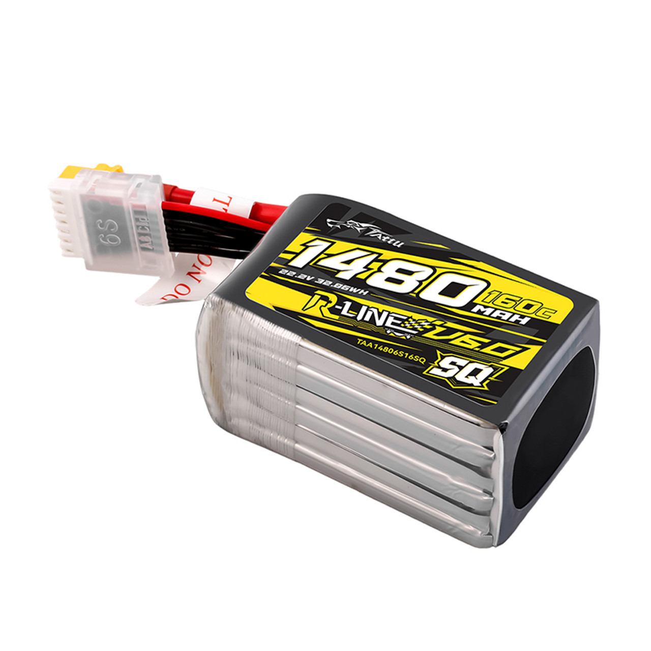 Tattu R-Line Version 6.0 1480mAh 160C 6S 22.2V SQ Lipo Battery Pack with XT60 Plug thumbnail