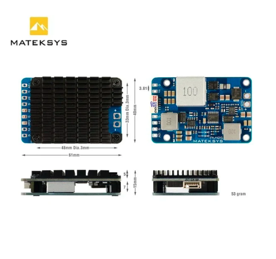 Matek PM12S-3 Power Module - 3-12S LiPo Input W/5V 9V Dual BEC & Heatsink |Mechfpv shenzhen thumbnail