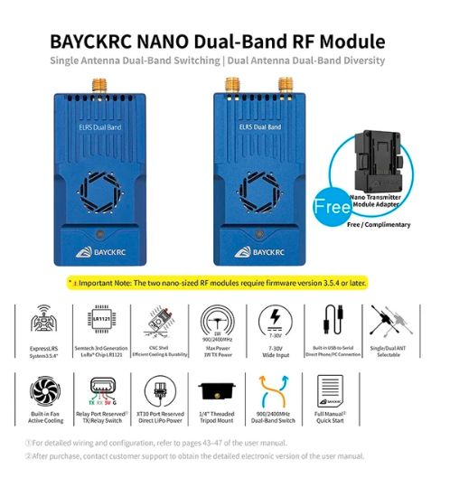 BAYCK Nano Dual Band TX Module 915MHz2.4GHz | Mechfpv of Shenzhen thumbnail