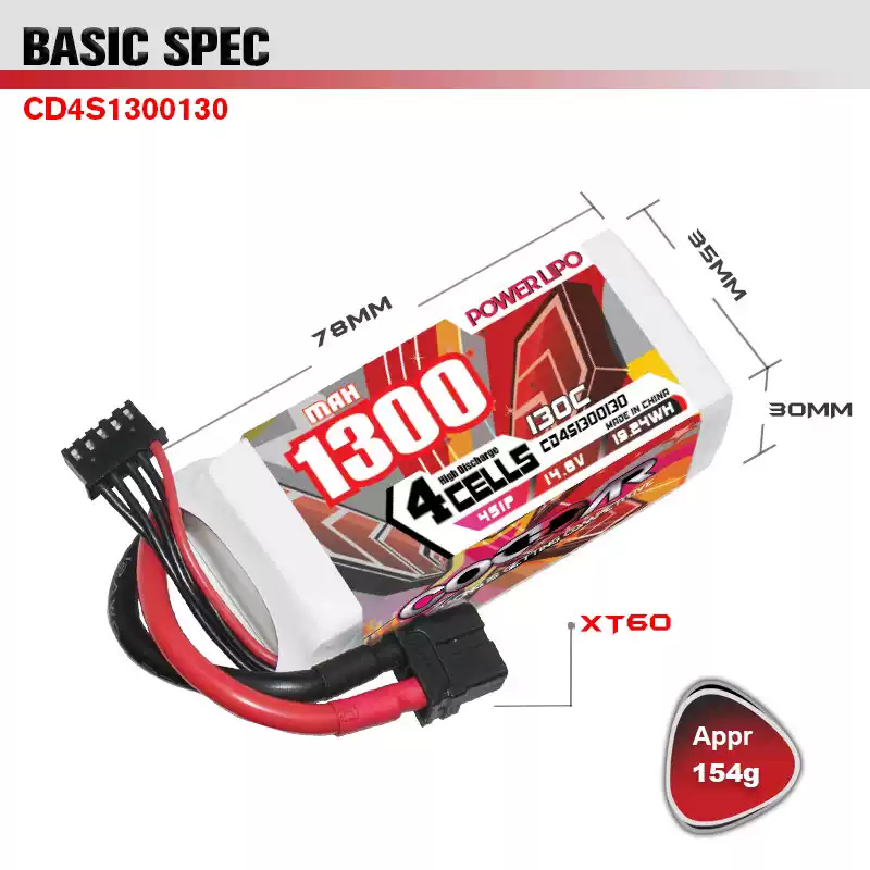 CODDAR 1300mAh 1500mAh 1800mAh 4S 6S 22.2V LiPo Battery for 5‑inch FPV Drone thumbnail