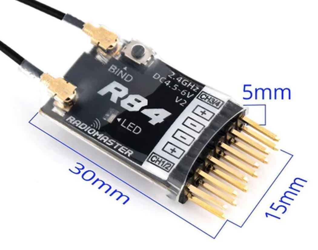 RadioMaster R84 V2 4ch Frsky D8 D16 and Futaba SFHSS Compatible PWM Receiver |Wholesale & OEM |FPV DRONE PARTS SOURCED FORM SHENZHEN thumbnail