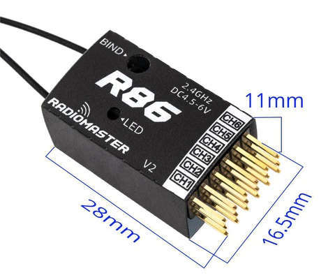 RadioMaster R86 V2 6ch Frsky D8 D16 and Futaba SFHSS Compatible PWM Receiver |Wholesale & OEM thumbnail