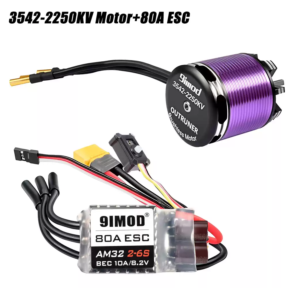 3542 Outrunner Brushless Motor Combo, AM32 80A Brushless ESC Power System for 1/10 1/12 RC Rock Crawler Cars thumbnail